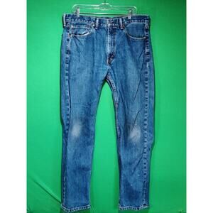 Levi's 505 Jeans 36x32 Regular Fit Faded Medium Wash Blue Denim Straight Leg